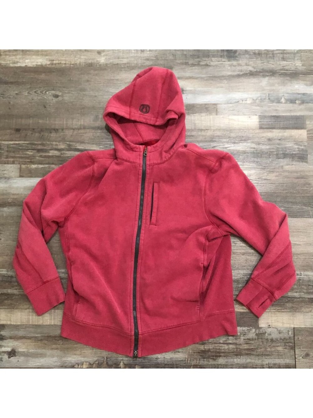 Lululemon Mens 2XL Light Red Full Zip Hoodie Sweatshirt